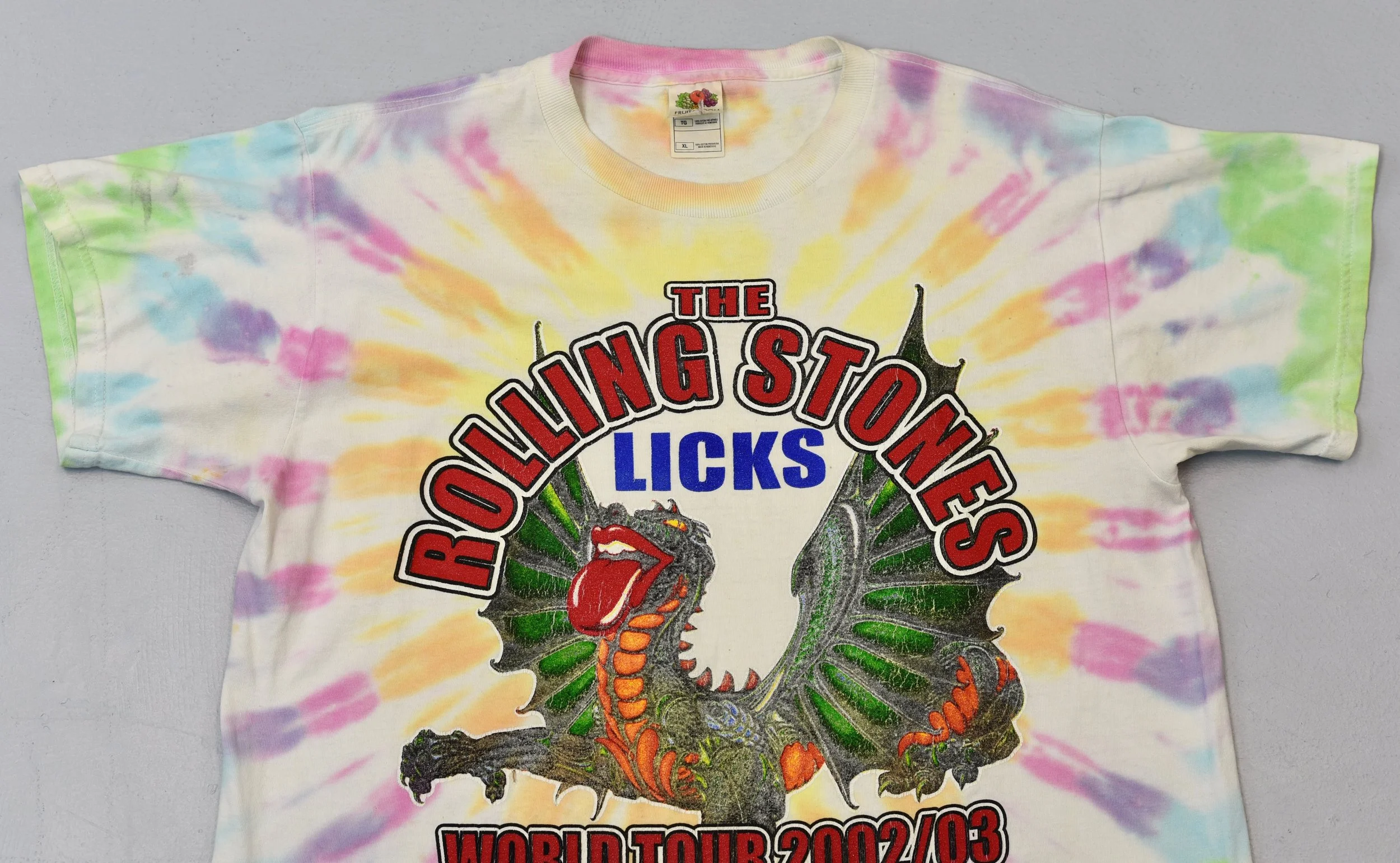 2002/2003 The Rolling Stones Licks World Tour Tie Dye Dragon